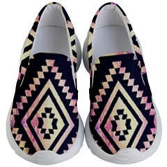 Cute Neon Aztec Galaxy Kids Lightweight Slip Ons by nateshop