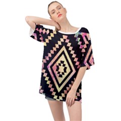 Cute Neon Aztec Galaxy Oversized Chiffon Top by nateshop