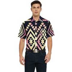 Cute Neon Aztec Galaxy Men s Short Sleeve Pocket Shirt  by nateshop