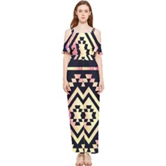 Cute Neon Aztec Galaxy Draped Sleeveless Chiffon Jumpsuit