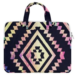 Cute Neon Aztec Galaxy Macbook Pro 13  Double Pocket Laptop Bag