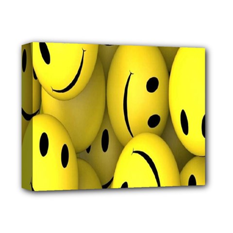 Emoji, Colour, Faces, Smile, Wallpaper Deluxe Canvas 14  X 11  (stretched) by nateshop