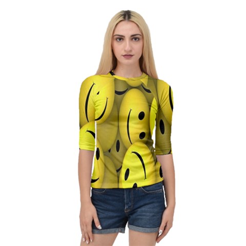 Emoji, Colour, Faces, Smile, Wallpaper Quarter Sleeve Raglan T-shirt by nateshop