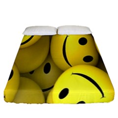 Emoji, Colour, Faces, Smile, Wallpaper Fitted Sheet (queen Size) by nateshop