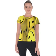 Emoji, Colour, Faces, Smile, Wallpaper Short Sleeve Sports Top  by nateshop