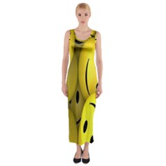 Emoji, Colour, Faces, Smile, Wallpaper Fitted Maxi Dress by nateshop