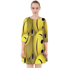 Emoji, Colour, Faces, Smile, Wallpaper Smock Dress by nateshop