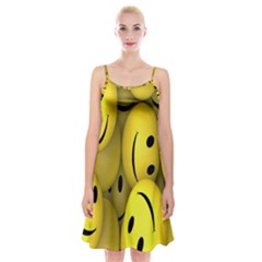 Emoji, Colour, Faces, Smile, Wallpaper Spaghetti Strap Velvet Dress by nateshop