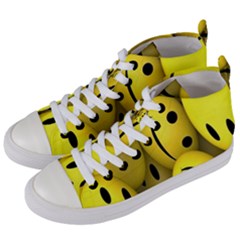 Emoji, Colour, Faces, Smile, Wallpaper Women s Mid-top Canvas Sneakers by nateshop