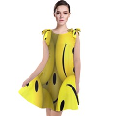 Emoji, Colour, Faces, Smile, Wallpaper Tie Up Tunic Dress by nateshop