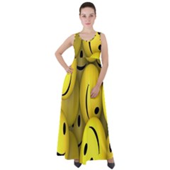 Emoji, Colour, Faces, Smile, Wallpaper Empire Waist Velour Maxi Dress by nateshop