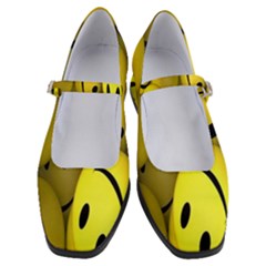 Emoji, Colour, Faces, Smile, Wallpaper Women s Mary Jane Shoes by nateshop