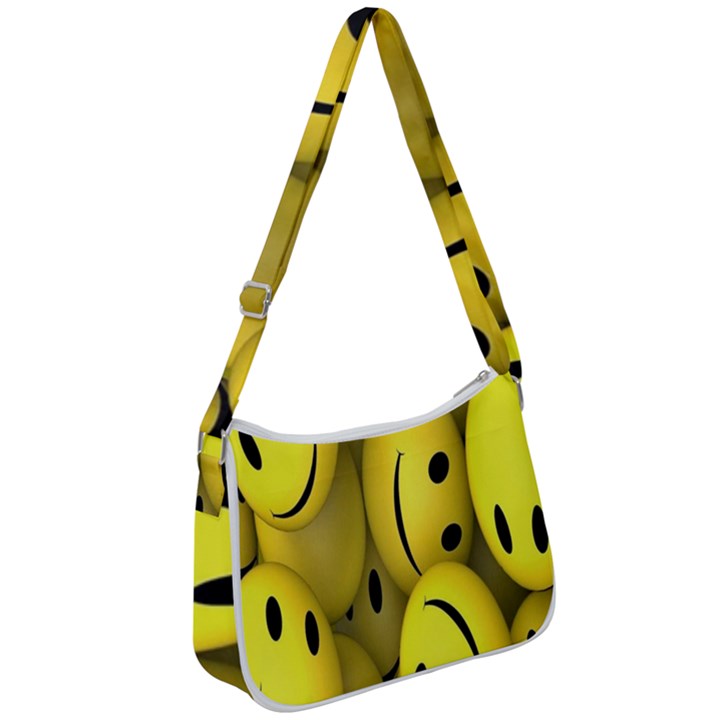 Emoji, Colour, Faces, Smile, Wallpaper Zip Up Shoulder Bag