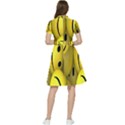 Emoji, Colour, Faces, Smile, Wallpaper Short Sleeve Waist Detail Dress View2