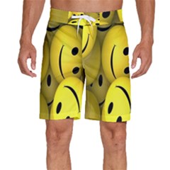 Emoji, Colour, Faces, Smile, Wallpaper Men s Beach Shorts by nateshop