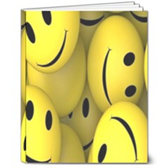 Emoji, Colour, Faces, Smile, Wallpaper 8  X 10  Hardcover Notebook by nateshop