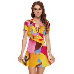 Emojis, Emoji, Hd Phone Wallpaper V-neck High Waist Chiffon Mini Dress by nateshop