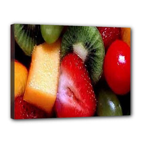 Fruits, Food, Green, Red, Strawberry, Yellow Canvas 16  X 12  (stretched) by nateshop