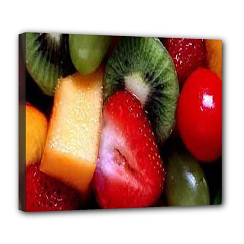 Fruits, Food, Green, Red, Strawberry, Yellow Deluxe Canvas 24  X 20  (stretched) by nateshop