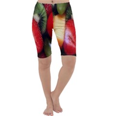 Fruits, Food, Green, Red, Strawberry, Yellow Cropped Leggings  by nateshop