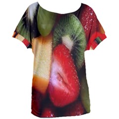 Fruits, Food, Green, Red, Strawberry, Yellow Women s Oversized T-shirt by nateshop