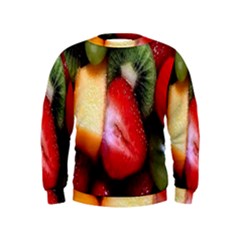 Fruits, Food, Green, Red, Strawberry, Yellow Kids  Sweatshirt by nateshop