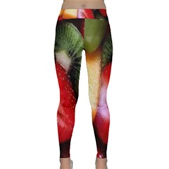 Fruits, Food, Green, Red, Strawberry, Yellow Classic Yoga Leggings by nateshop