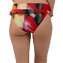 Fruits, Food, Green, Red, Strawberry, Yellow Frill Bikini Bottoms View2