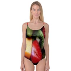 Fruits, Food, Green, Red, Strawberry, Yellow Camisole Leotard  by nateshop