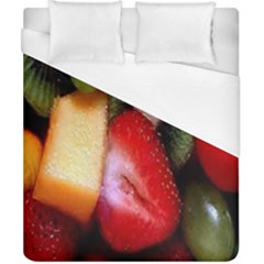 Fruits, Food, Green, Red, Strawberry, Yellow Duvet Cover (california King Size) by nateshop