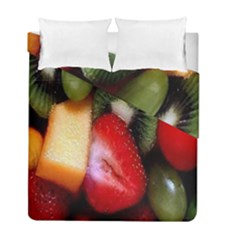 Fruits, Food, Green, Red, Strawberry, Yellow Duvet Cover Double Side (full/ Double Size) by nateshop