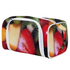 Fruits, Food, Green, Red, Strawberry, Yellow Toiletries Pouch by nateshop