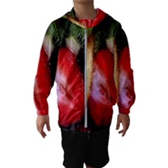 Fruits, Food, Green, Red, Strawberry, Yellow Kids  Hooded Windbreaker