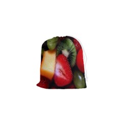 Fruits, Food, Green, Red, Strawberry, Yellow Drawstring Pouch (xs) by nateshop