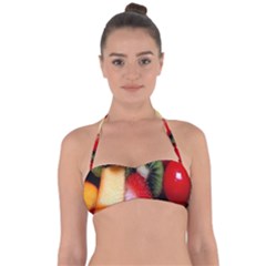 Fruits, Food, Green, Red, Strawberry, Yellow Tie Back Bikini Top by nateshop