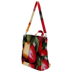 Fruits, Food, Green, Red, Strawberry, Yellow Crossbody Backpack by nateshop