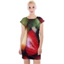 Fruits, Food, Green, Red, Strawberry, Yellow Cap Sleeve Bodycon Dress View1