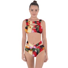 Fruits, Food, Green, Red, Strawberry, Yellow Bandaged Up Bikini Set  by nateshop