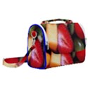 Fruits, Food, Green, Red, Strawberry, Yellow Satchel Shoulder Bag View2