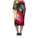 Fruits, Food, Green, Red, Strawberry, Yellow Velvet Midi Pencil Skirt View2