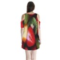 Fruits, Food, Green, Red, Strawberry, Yellow Shoulder Cutout Velvet One Piece View2