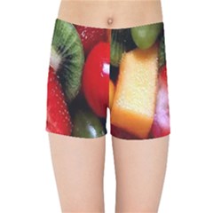 Fruits, Food, Green, Red, Strawberry, Yellow Kids  Sports Shorts by nateshop