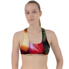 Fruits, Food, Green, Red, Strawberry, Yellow Criss Cross Racerback Sports Bra by nateshop