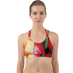 Fruits, Food, Green, Red, Strawberry, Yellow Back Web Sports Bra by nateshop