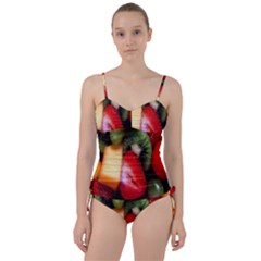 Fruits, Food, Green, Red, Strawberry, Yellow Sweetheart Tankini Set by nateshop