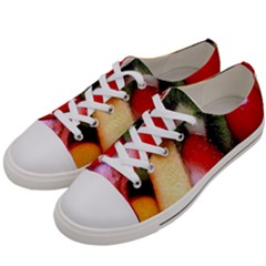 Fruits, Food, Green, Red, Strawberry, Yellow Women s Low Top Canvas Sneakers by nateshop