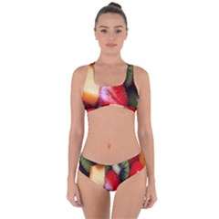 Fruits, Food, Green, Red, Strawberry, Yellow Criss Cross Bikini Set by nateshop