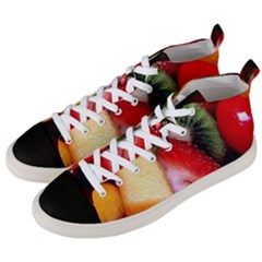 Fruits, Food, Green, Red, Strawberry, Yellow Men s Mid-top Canvas Sneakers by nateshop