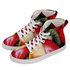 Fruits, Food, Green, Red, Strawberry, Yellow Men s Hi-top Skate Sneakers by nateshop