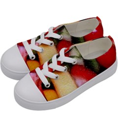 Fruits, Food, Green, Red, Strawberry, Yellow Kids  Low Top Canvas Sneakers by nateshop